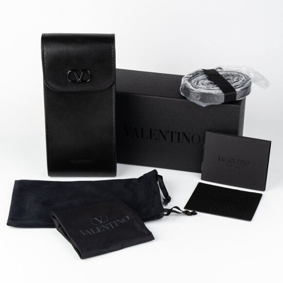 Valentino Women Sunglasses Black Gold Grey Cat Eye V-GOLDCUT - I VLS 113A 55 - Picture 12 of 15